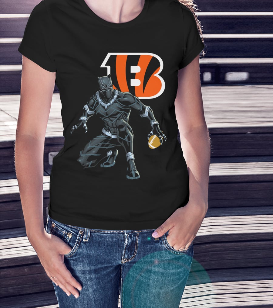 Cincinnati Bengals Black Panther Football T-Shirt