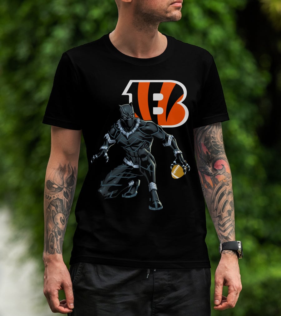 Cincinnati Bengals Black Panther Football T-Shirt