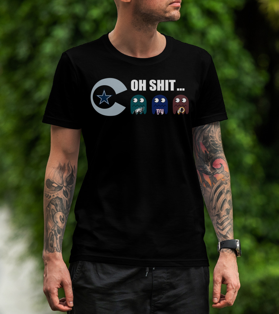 Dallas Cowboys Pac-Man Style Nfc East Rivals T-Shirt
