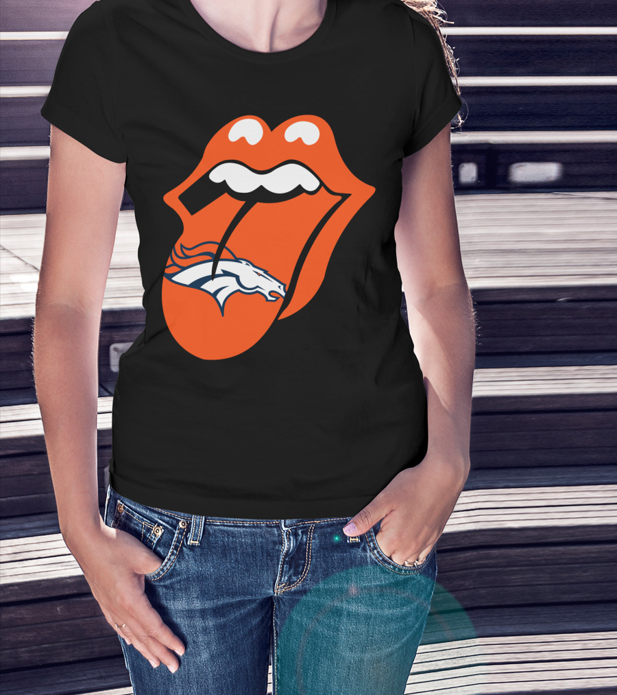Denver Broncos Rolling Stones Tongue Logo Fusion T-Shirt