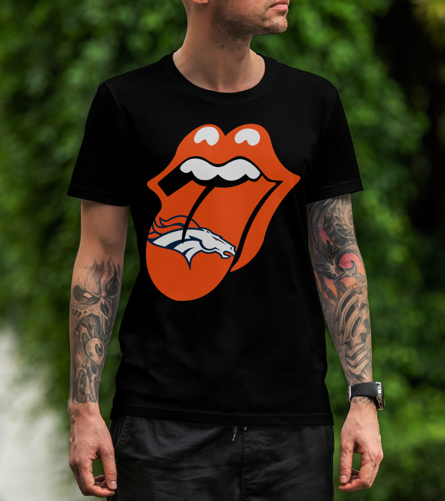 Denver Broncos Rolling Stones Tongue Logo Fusion T-Shirt