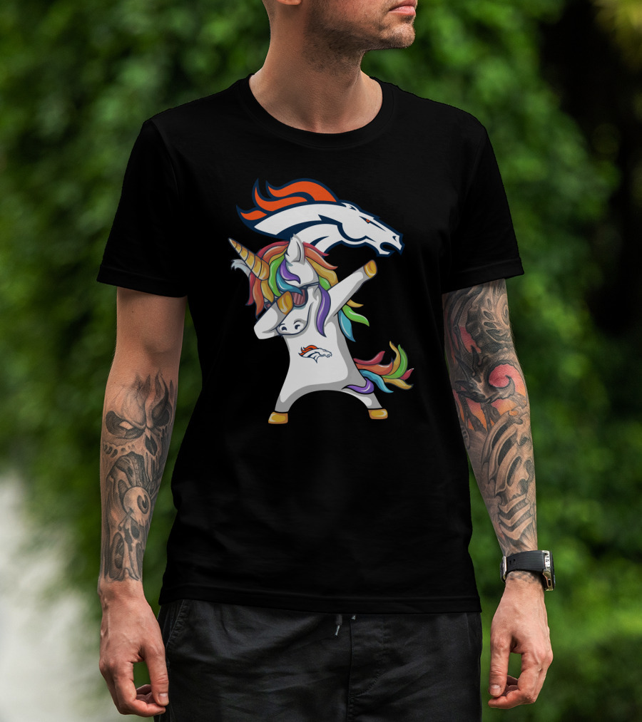 Denver Broncos Dabbing Unicorn With Team T-Shirt