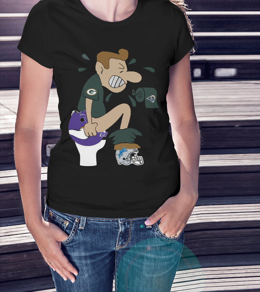 Green Bay Packers Rivalry Humor Nfc North Teams Rival Logos T-Shirt