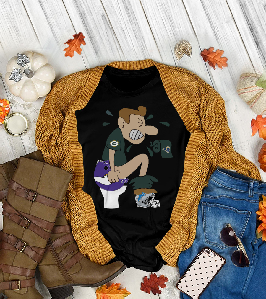 Green Bay Packers Rivalry Humor Nfc North Teams Rival Logos T-Shirt