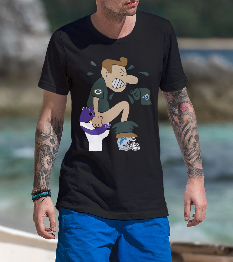 Green Bay Packers Rivalry Humor Nfc North Teams Rival Logos T-Shirt