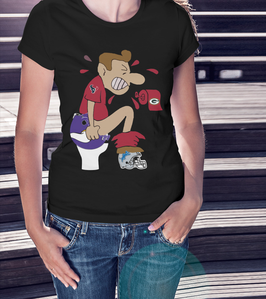 Houston Texans Cartoon Rivalry Nfl T-Shirt