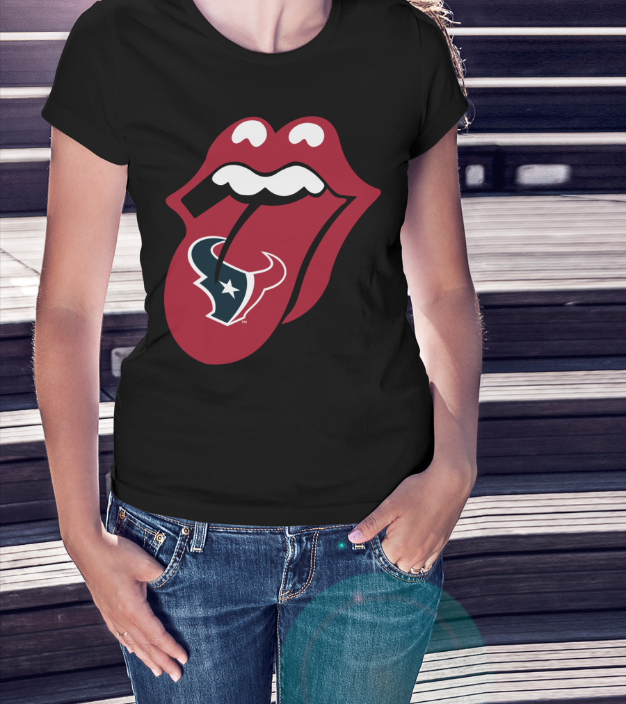 Houston Texans Rolling Stones Tongue Logo Collaboration T-Shirt