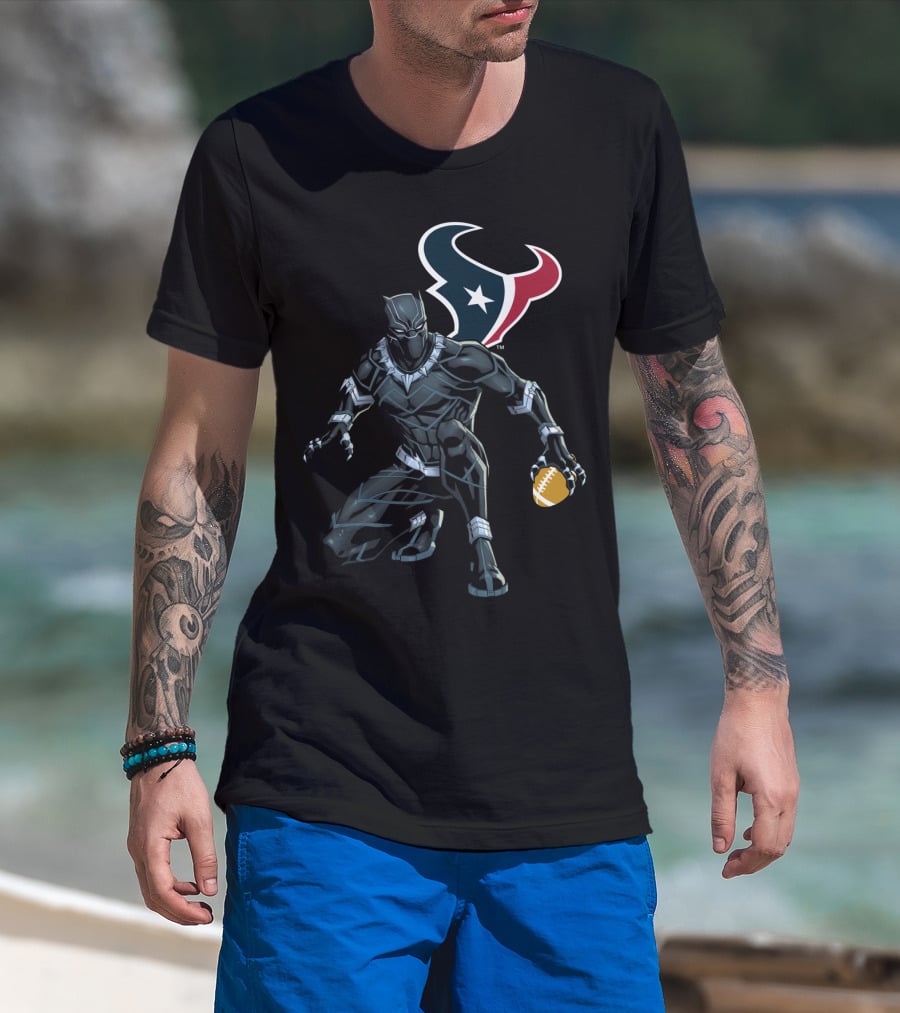 Houston Texans Black Panther Football Fusion T-Shirt