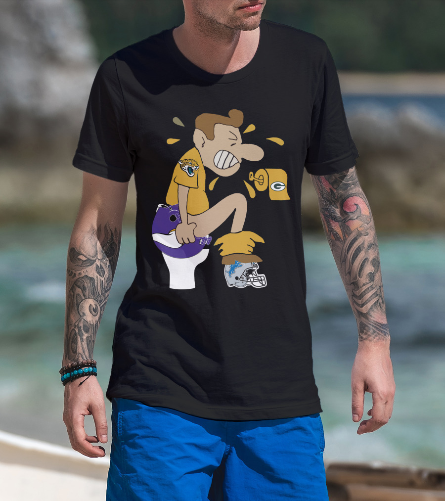 Jacksonville Jaguars Vs Vikings Packers Lions Nfl Rivalry Humor T-Shirt