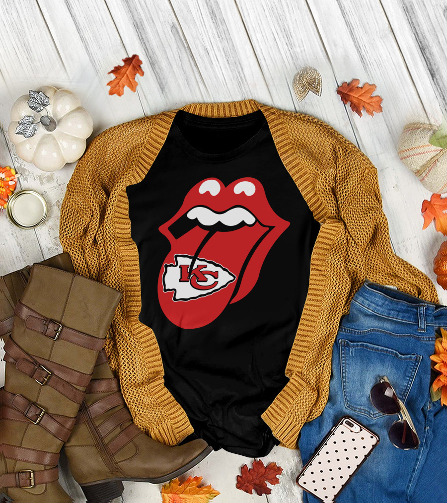 Kansas City Chiefs Kc Arrowhead Tongue T-Shirt