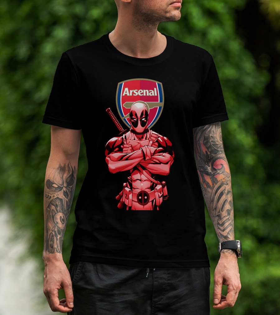 Arsenal Deadpool Crossover Football Fan T-Shirt