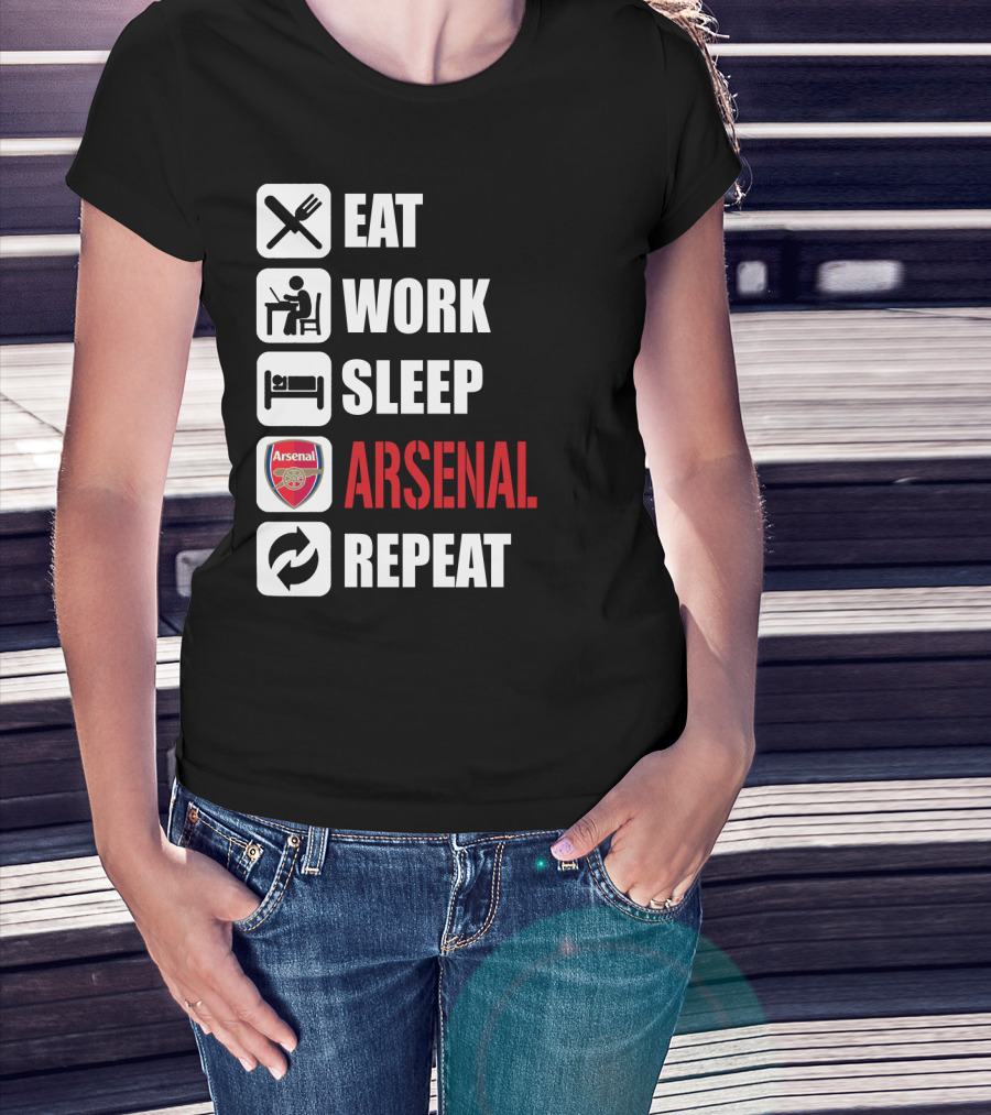 Eat Work Sleep Arsenal Repeat T-Shirt