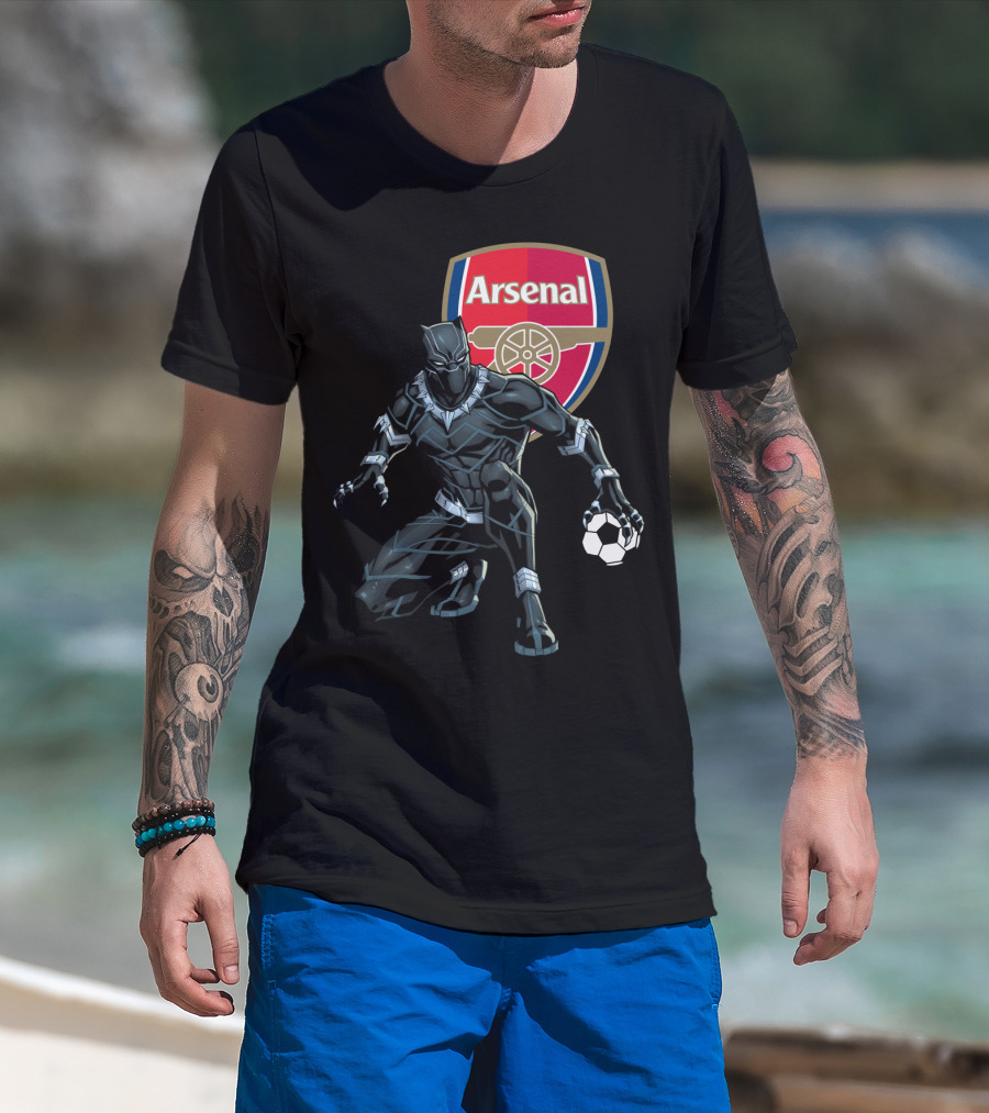 Arsenal Black Panther Football T-Shirt