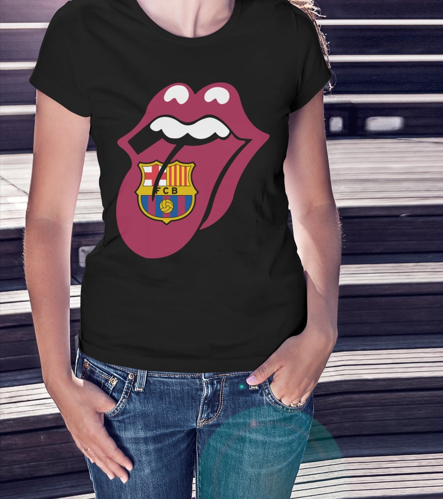 Barcelona Fcb Rolling Stones Logo Fusion T-Shirt