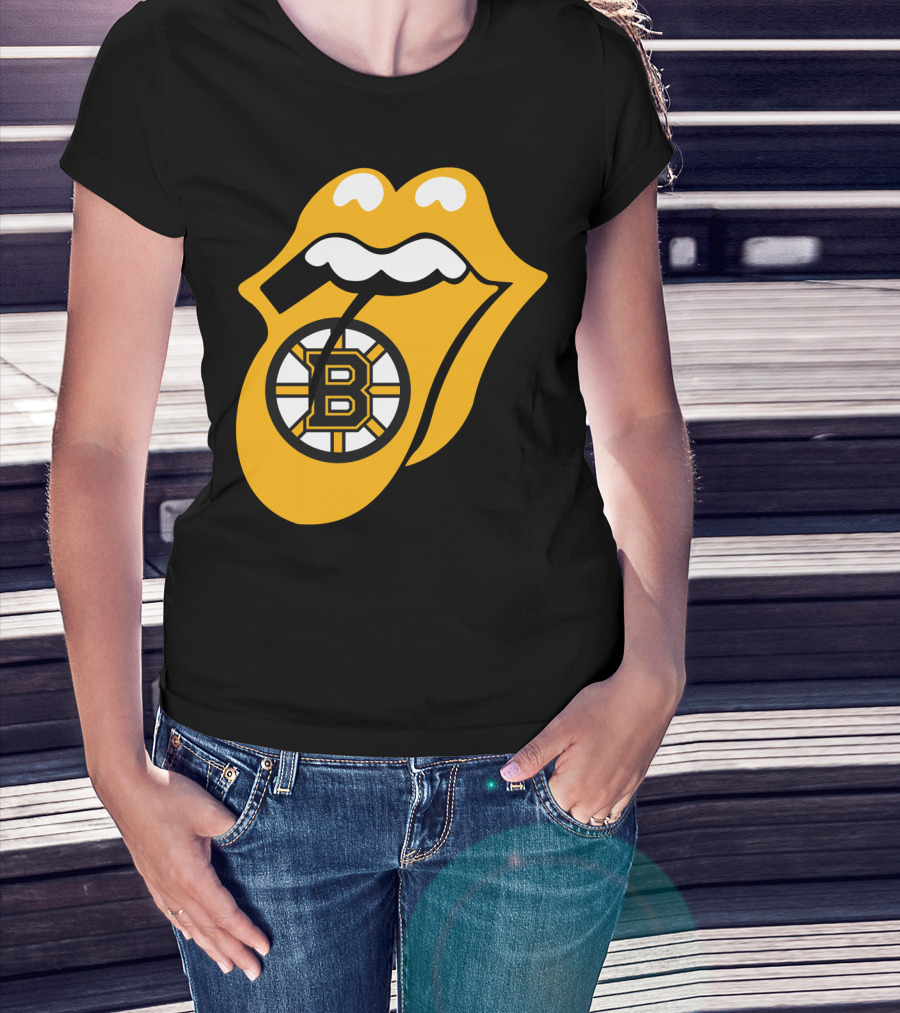 Boston Bruins Rolling Tongue Logo Icons T-Shirt