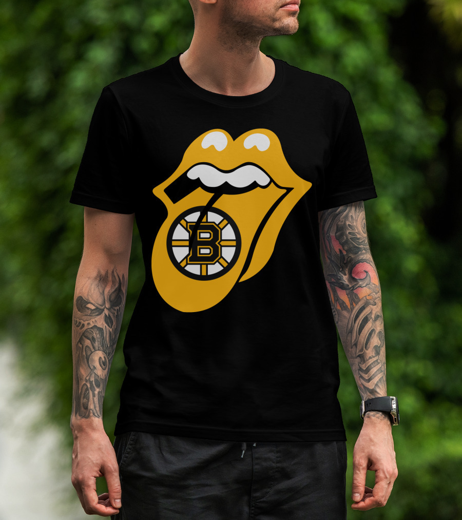 Boston Bruins Rolling Tongue Logo Icons T-Shirt