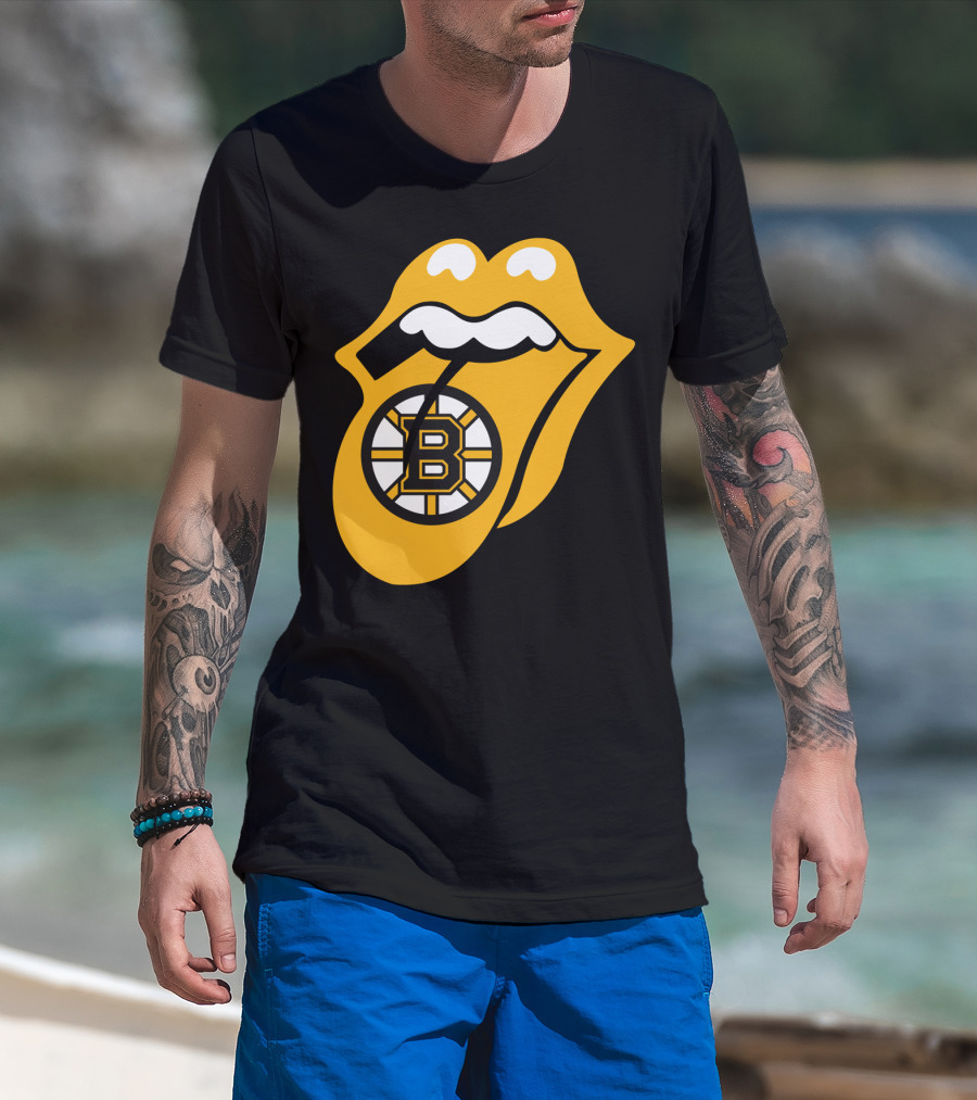 Boston Bruins Rolling Tongue Logo Icons T-Shirt