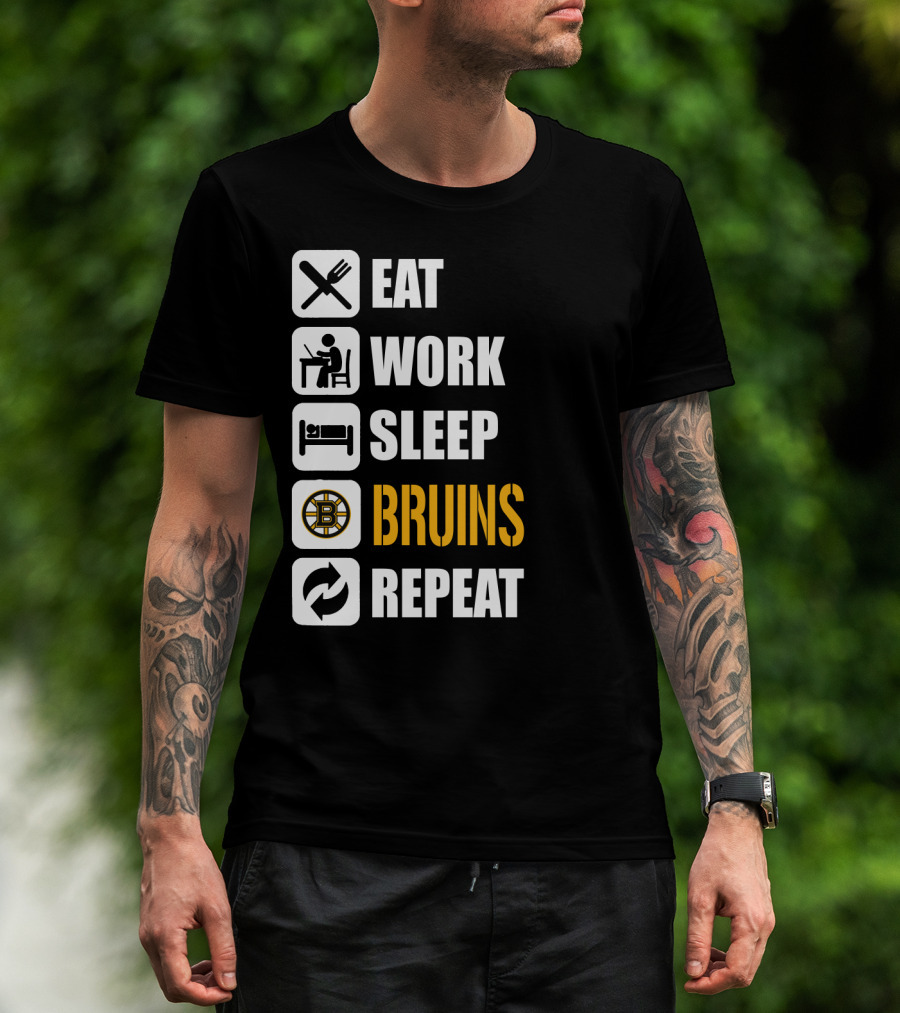 Eat Work Sleep Bruins Repeat T-Shirt