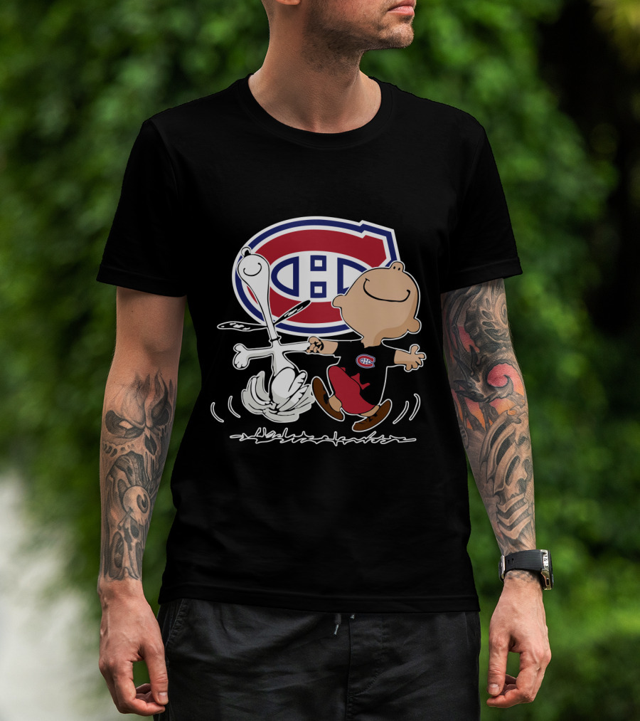 Montreal Canadiens Charlie Brown And Snoopy Dance T-Shirt