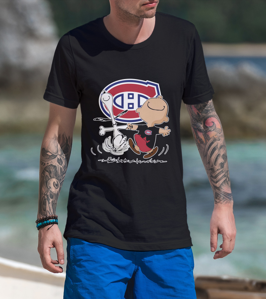 Montreal Canadiens Charlie Brown And Snoopy Dance T-Shirt