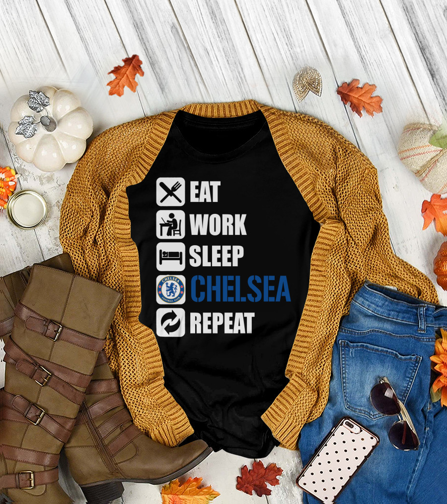 Eat Work Sleep Chelsea Repeat T-Shirt
