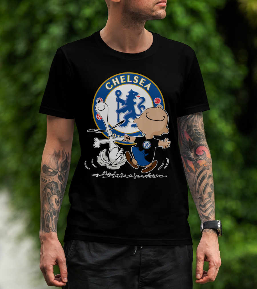 Chelsea Blue Lion Dancing Peanuts Characters T-Shirt