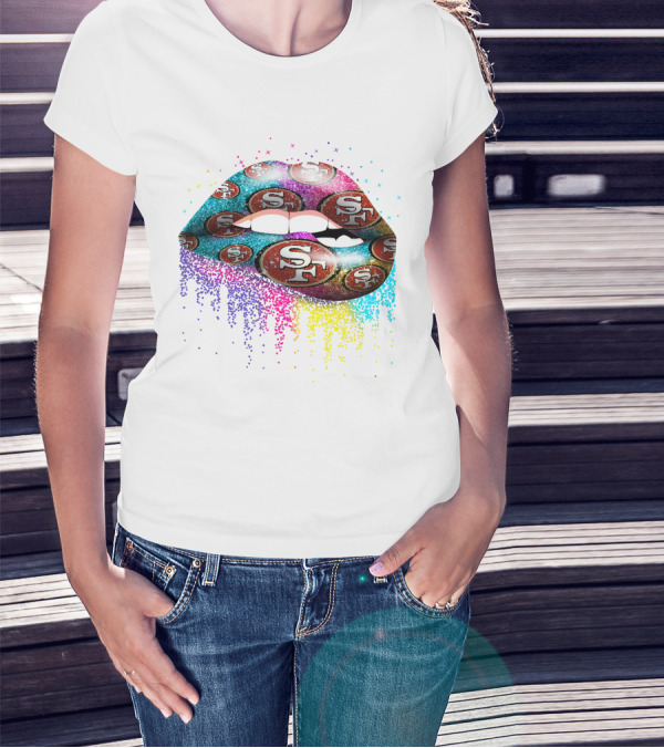 49ers Logo Colorful Lip T-Shirt