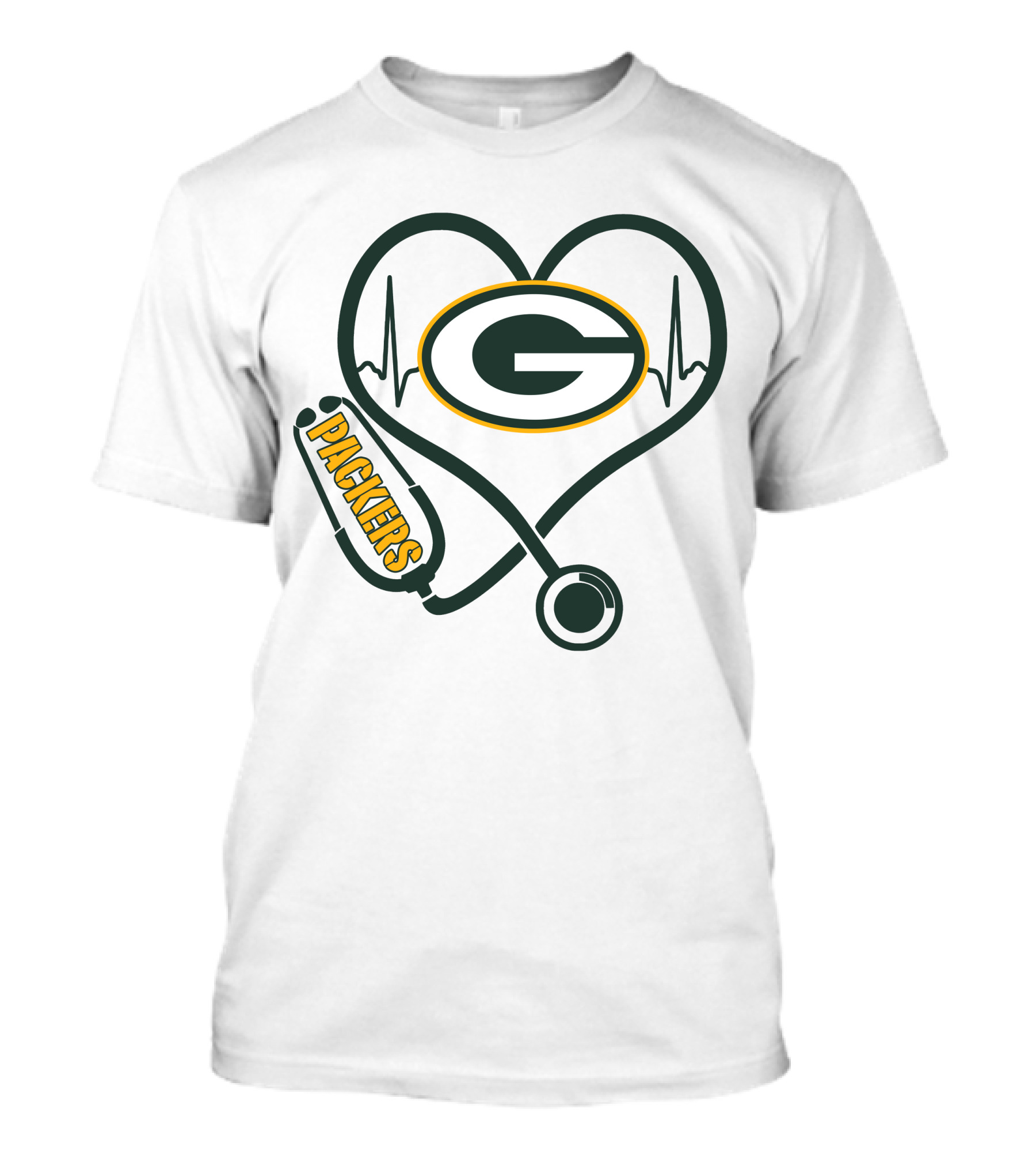 Nurse Heartbeat Packers Stethoscope T-Shirt