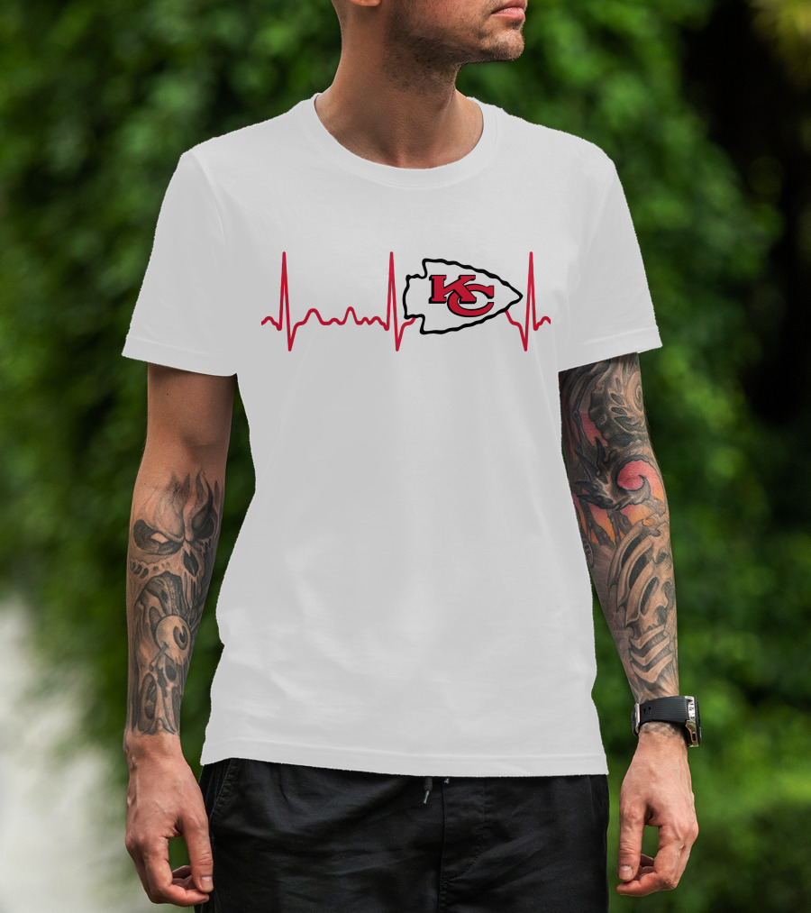 Kansas City Chiefs Heartbeat EKG T-Shirt