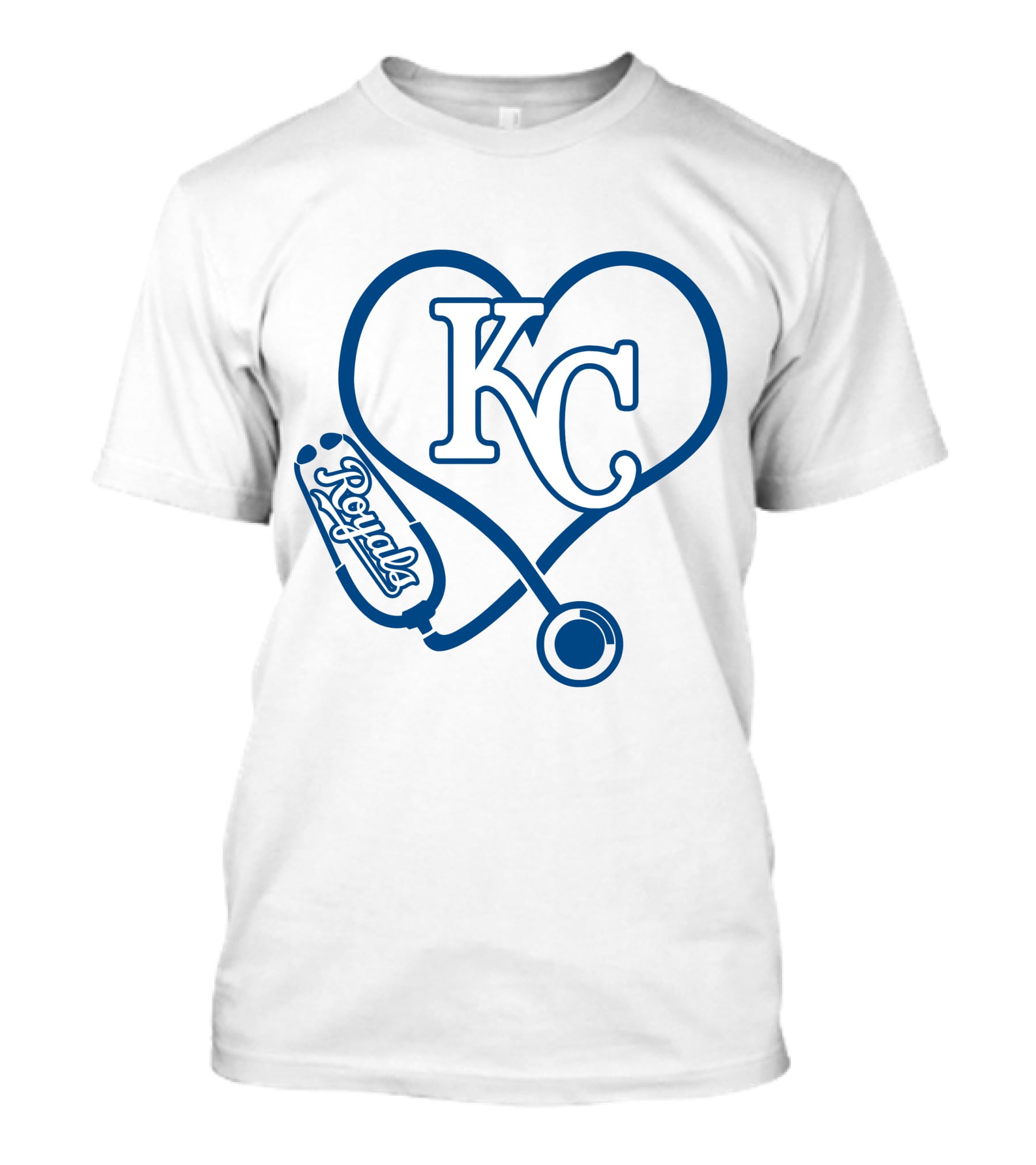 Kansas City Royals Kc Nurse Heart Stethoscope T-Shirt