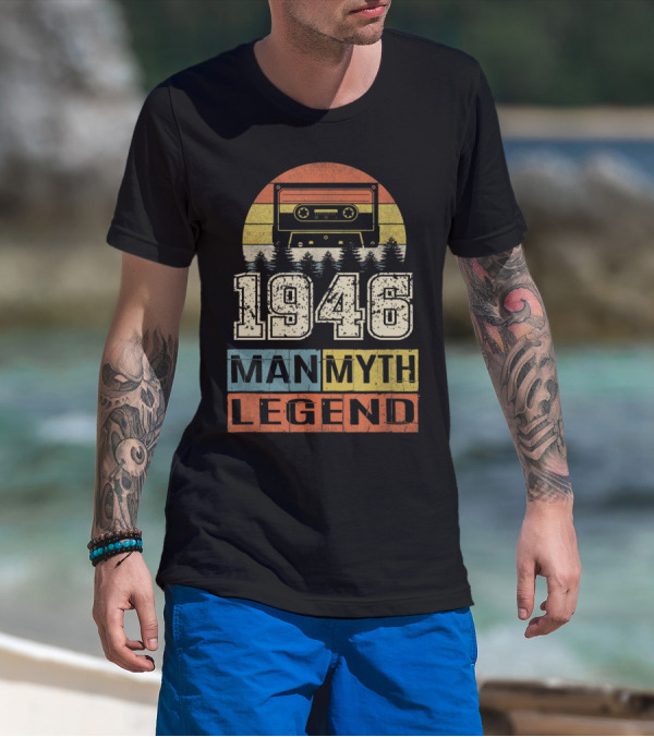 1946 Vintage Cassette Sunset Man Myth Legend T-Shirt