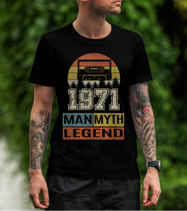 1971 Vintage Cassette Man Myth Legend T-Shirt