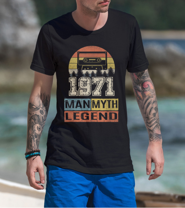 1971 Vintage Cassette Man Myth Legend T-Shirt