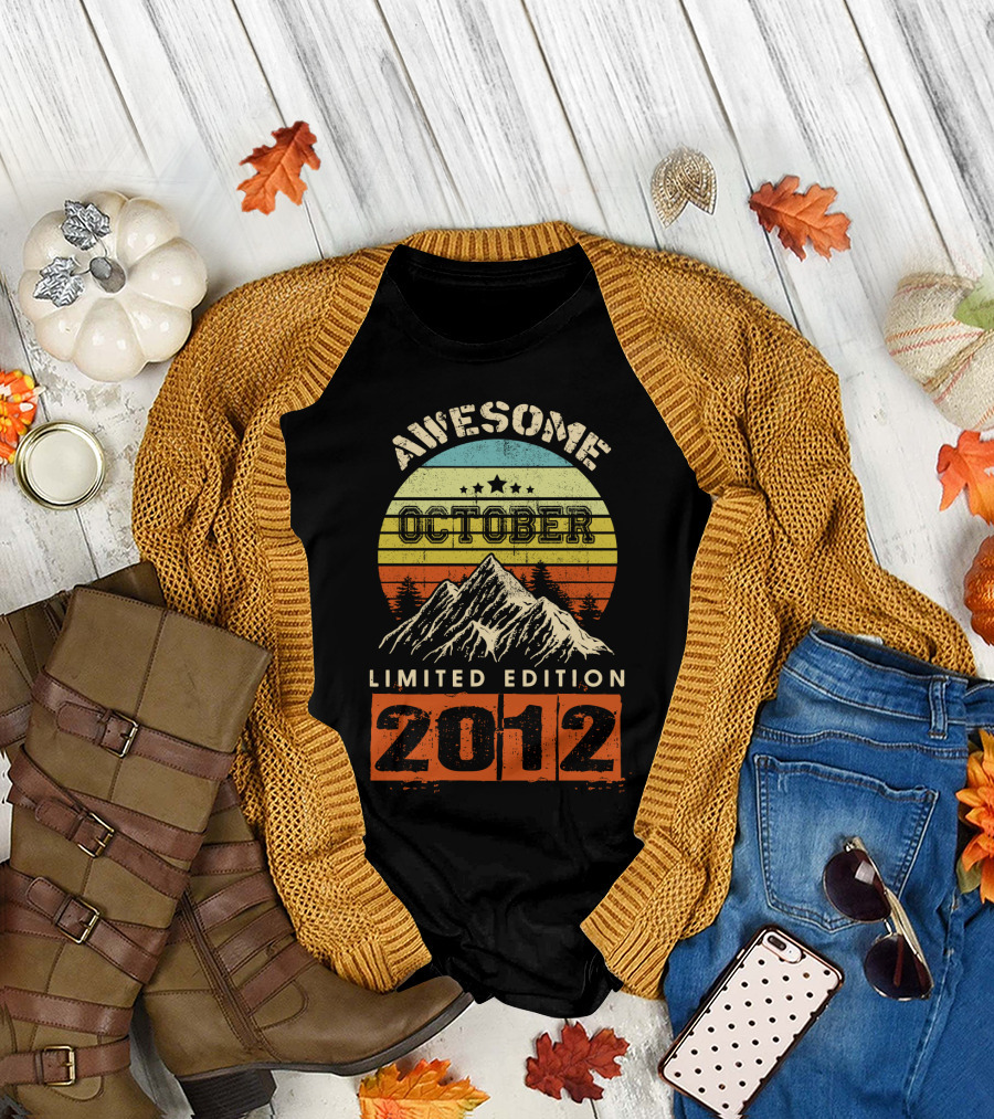 Awesome October 2012 Vintage Birthday T-Shirt