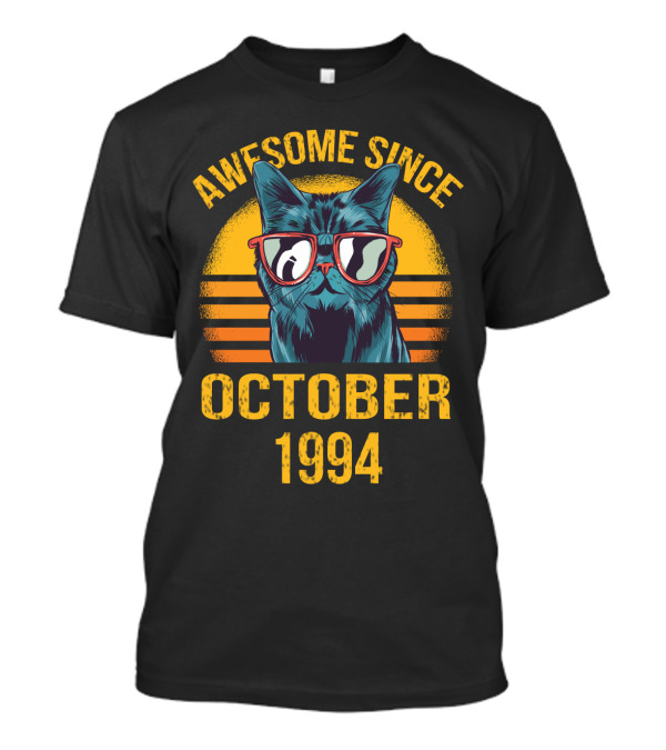 AWESOME SINCE OCTOBER 1994 CAT WITH SUNGLASSES T-Shirt