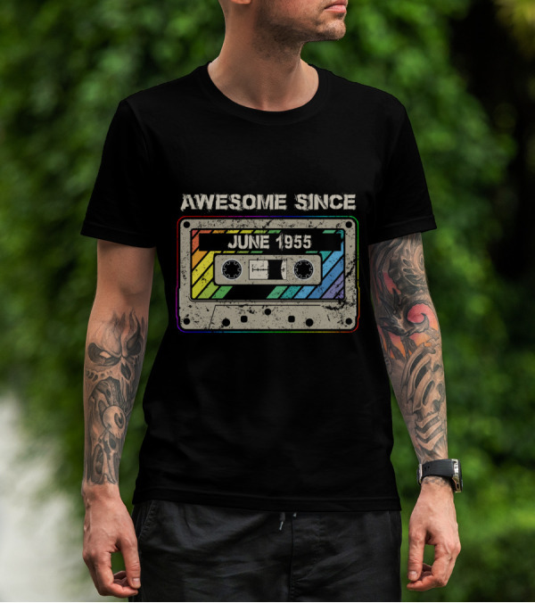 Awesome Since June 1955 Vintage Cassette Tape T-Shirt
