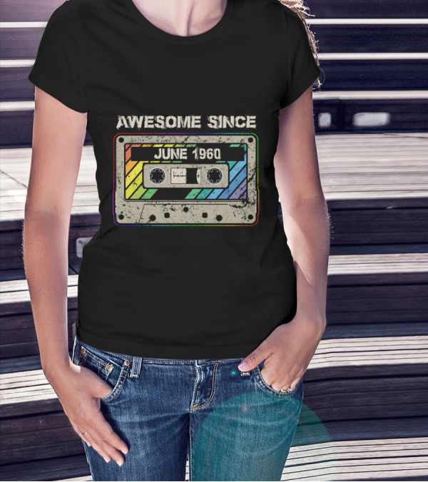 Awesome Since June 1960 Cassette Tape Retro Vintage T-Shirt