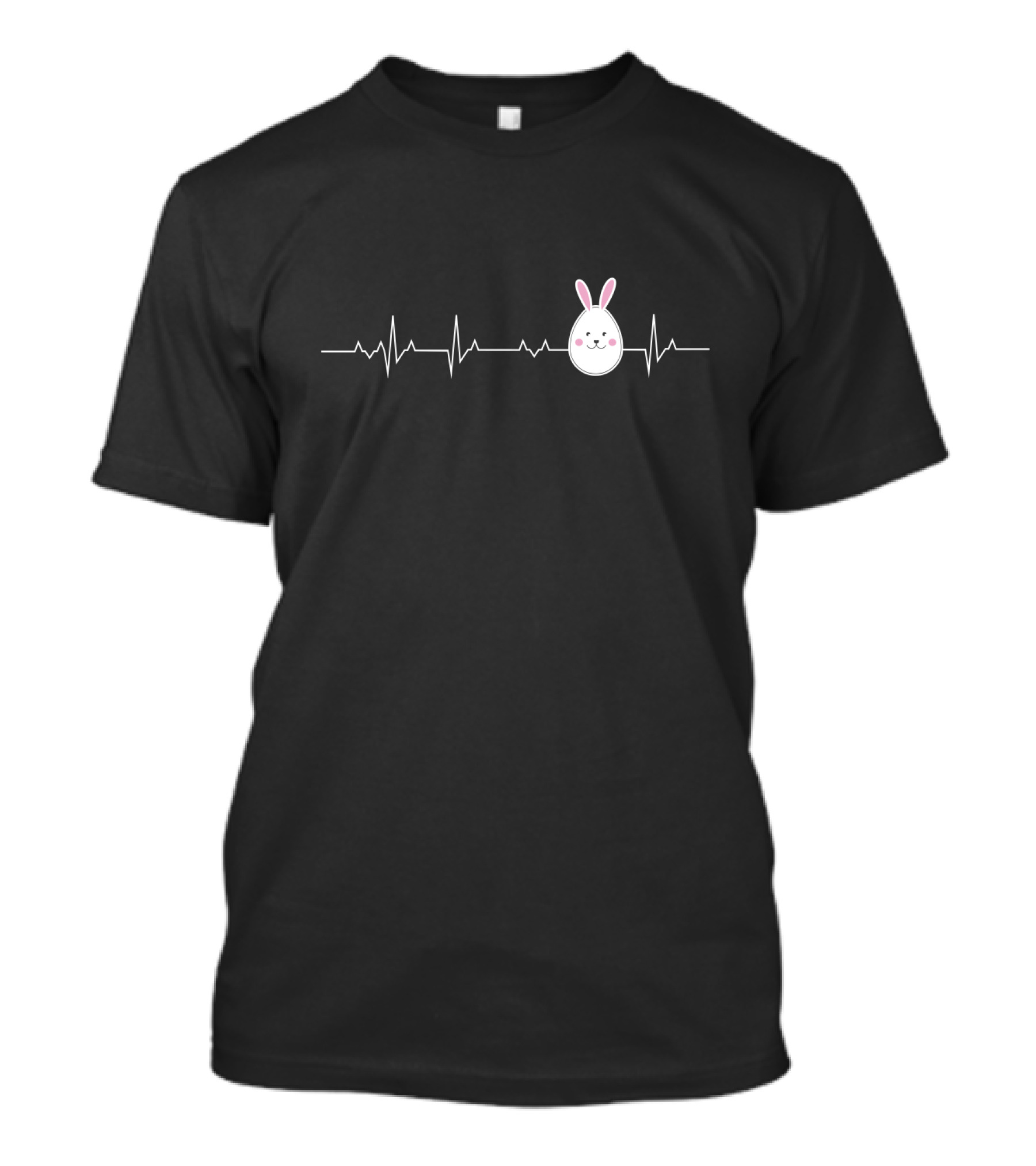 Bunny Easter Heartbeat Line With Cute Bunny Ears T-Shirt