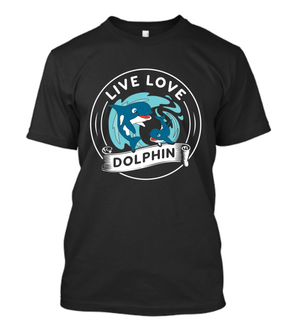 LIVE LOVE DOLPHIN DOLPHIN Playful Pair T-Shirt