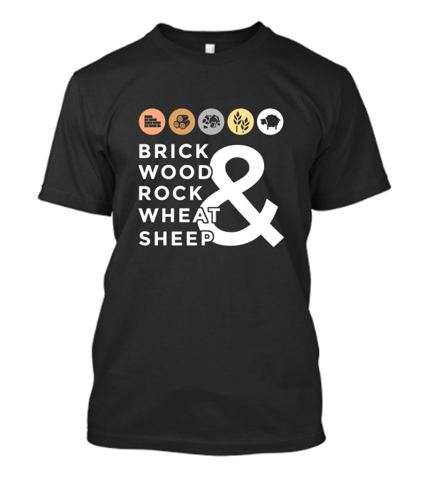 Brick Wood Rock Wheat Sheep And Icons T-Shirt