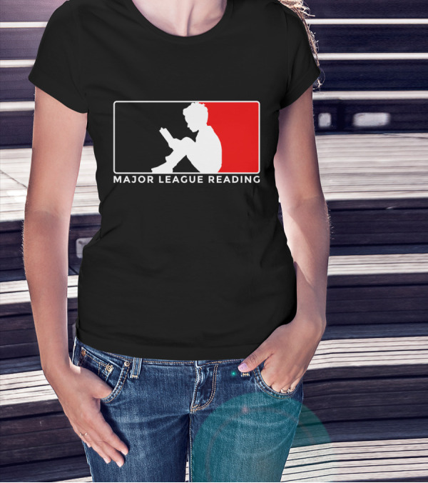 Major League Reading Child Reading Silhouette In MLB T-Shirt