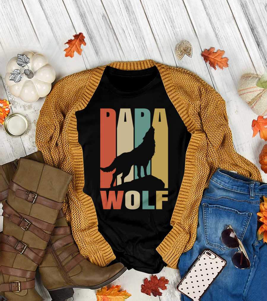 Papa Wolf Retro T-Shirt