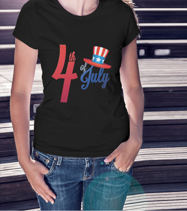 4th Of July Independence Day Uncle Sam Hat T-Shirt