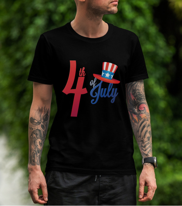 4th Of July Independence Day Uncle Sam Hat T-Shirt
