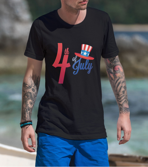 4th Of July Independence Day Uncle Sam Hat T-Shirt
