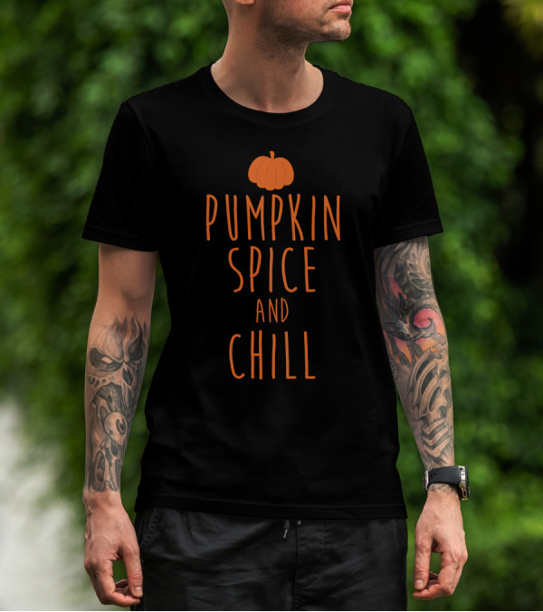 Pumpkin Spice And Chill Fall Vibes Halloween Aesthetic T-Shirt