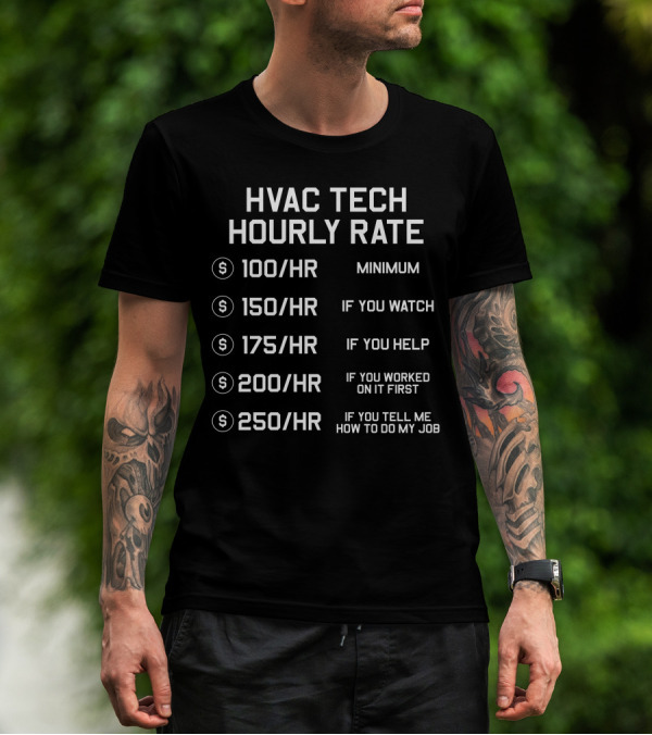 HVAC Tech Hourly Rate Minimum If You Watch Help Worked First Tell Me How To Do My Job T-Shirt