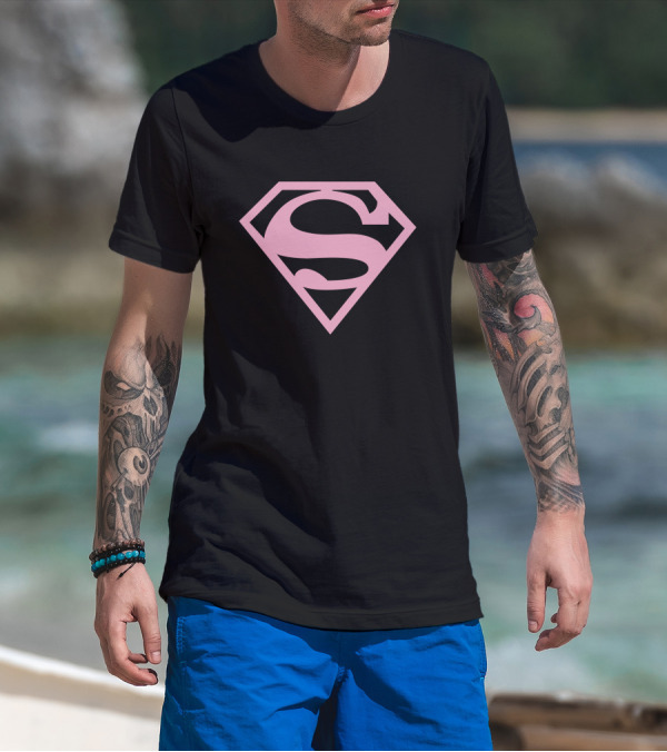 Breast Cancer Awareness Pink Superhero T-Shirt