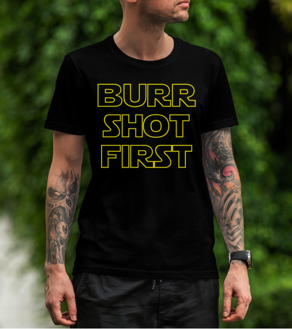 Burr Shot First Star Wars Font T-Shirt
