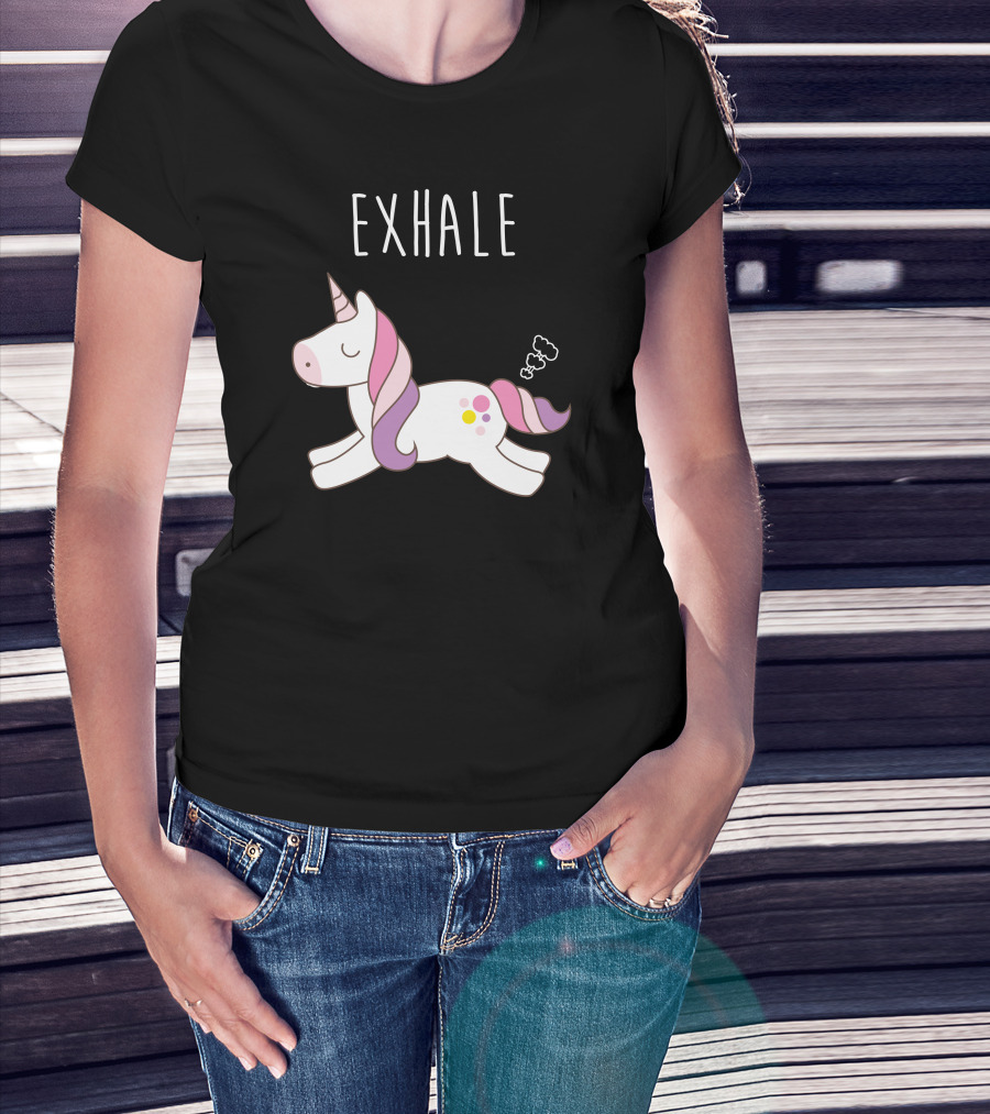 Exhale Unicorn Pastel Farting Cartoon T-Shirt